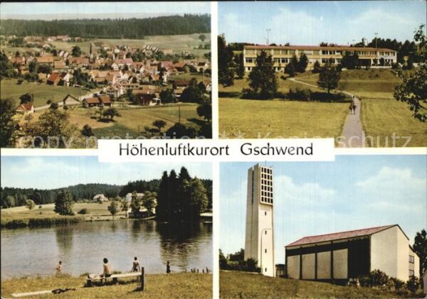Gschwend Backnang Teilansicht Flussufer Kirche