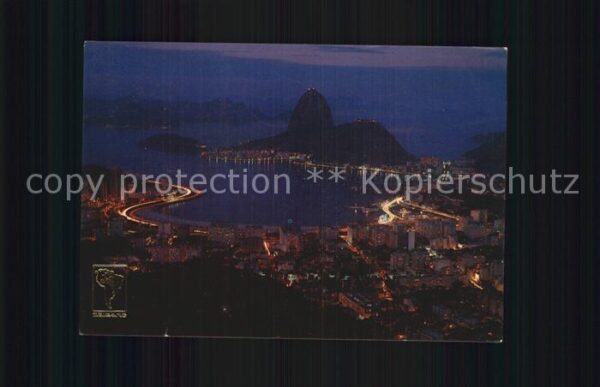 Rio de Janeiro Sugar Loaf Nachtaufnahme