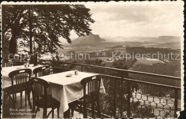 Bastei Saechsische Schweiz Blick Bastei-Hotel