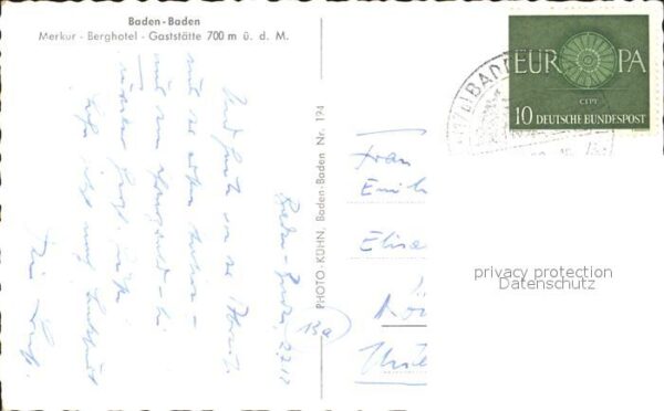 Baden-Baden Fliegeraufnahme Merkur Berghotel Restau – Bild 2