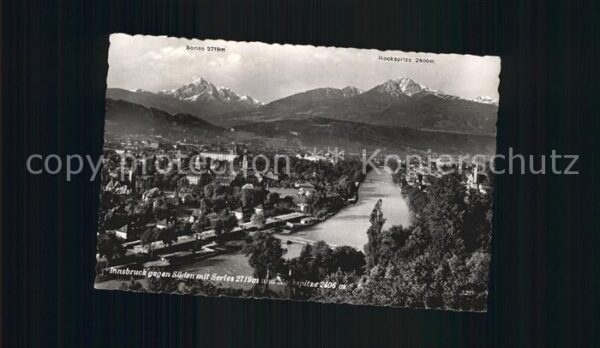 Innsbruck mit Serles Fliegeraufnahme