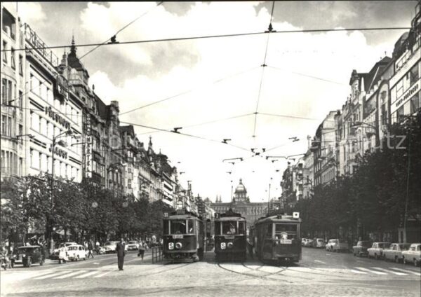 Praha Prahy Prague Wenzelsplatz Strassenbahn