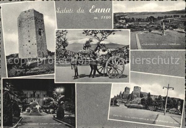 Enna Torre Pferdewagen Castello