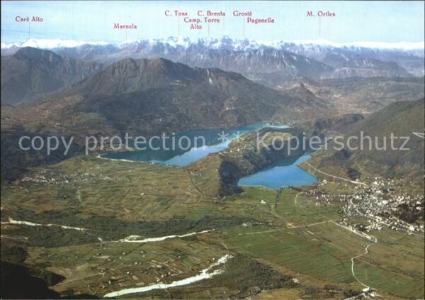 Caldonazzo Fliegeraufnahme Seen Levico Terme