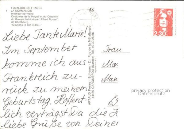 Trachten Frankreich Normandie Hague Groupe Folklorique Alfr – Bild 2