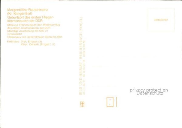 Morgenroethe-Rautenkranz Elternhaus Sigmund Jähn Stele Weltraumf – Bild 2