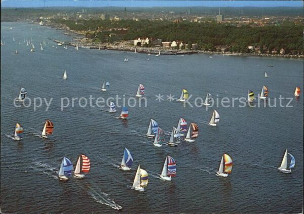 Segeln Regattastart Kieler Woche Fliegeraufnah