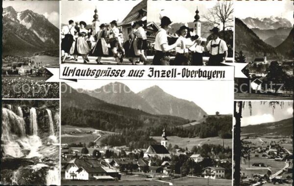 Inzell Panorama Wasserfälle Schuhplattlergrupp