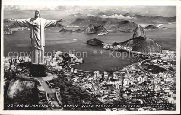 Rio de Janeiro Vista Parcial Corcovado Christusstatue