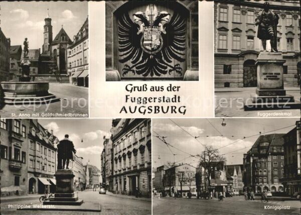 Augsburg St Anna mit Goldschmiedebrunnen Fuggerd