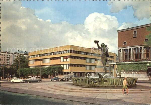 Goeteborg Götaplatsen med Stadsbiblioteket