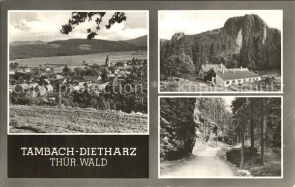 Dietharz Tambach Landschaftspanorama Felsen Waldweg Thür