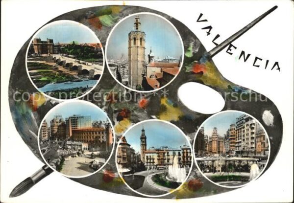 Valencia Valenciana Teilansichten Malerei Pinsel Künstlerpa