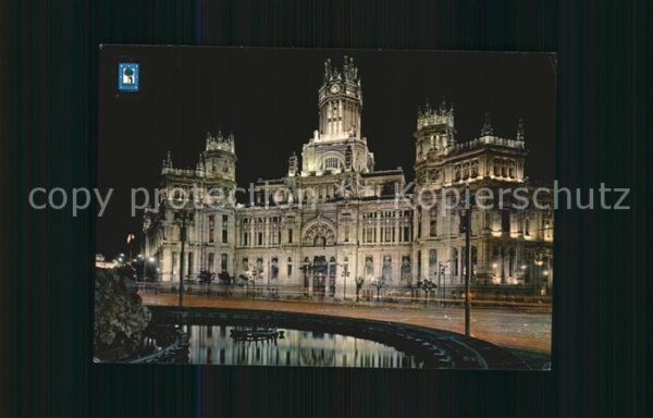Madrid Spain Palacio de Comunicaciones vista nocturn