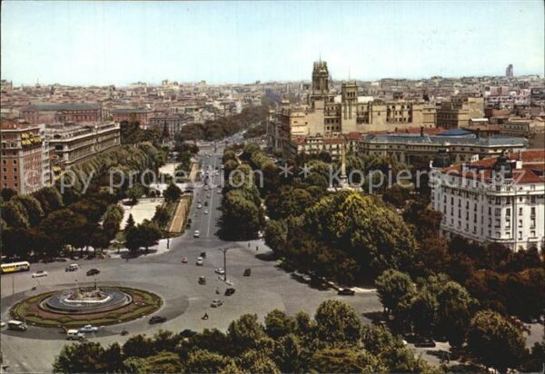 Madrid Spain Panoramica de la Plaza de Canovas del C
