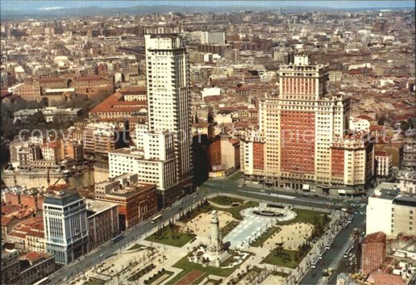 Madrid Spain Plaza de Espana vista aerea