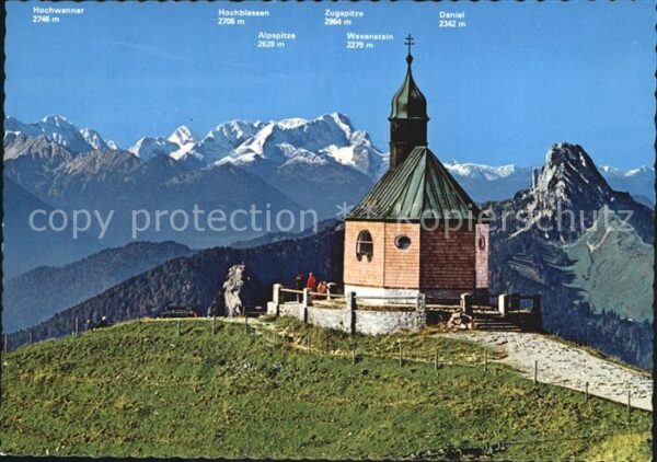 Tegernsee Wallbergkircherl gegen Wettersteingebir