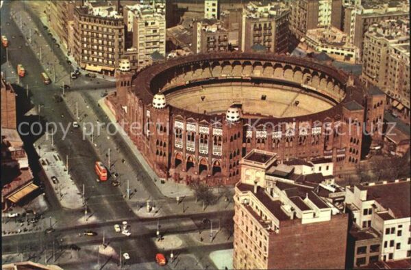 Barcelona Cataluna Vista aerea de la plaza de toros Monume