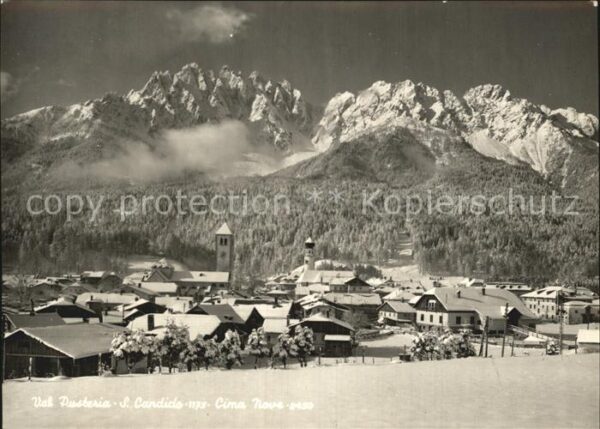 San Candido Innichen Cima Nove Winterpanorama Alpen