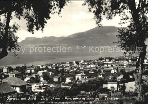 Bordighera Panorama sfondo costa Francese Riviera