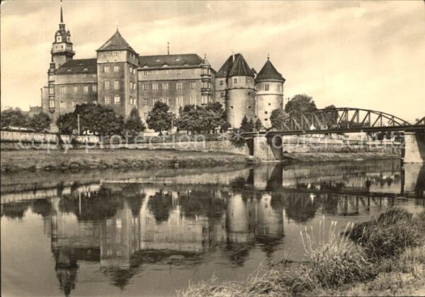 Torgau Schloss Hartenfels Elbe Brücke Wassersp
