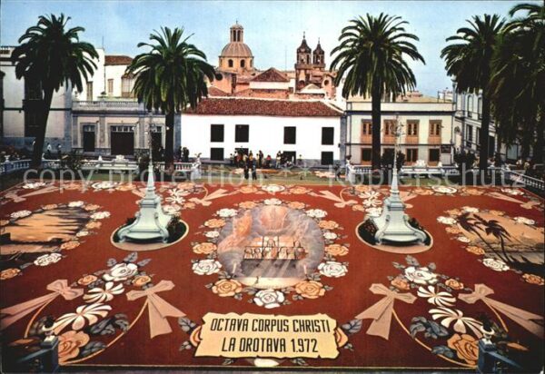 La Orotava Blumenteppich und vulkanischer Boden de