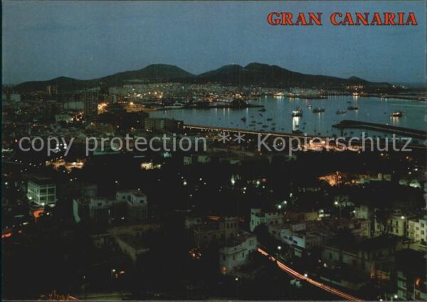 Las Palmas Gran Canaria Vista nocturna Nachtaufnahme
