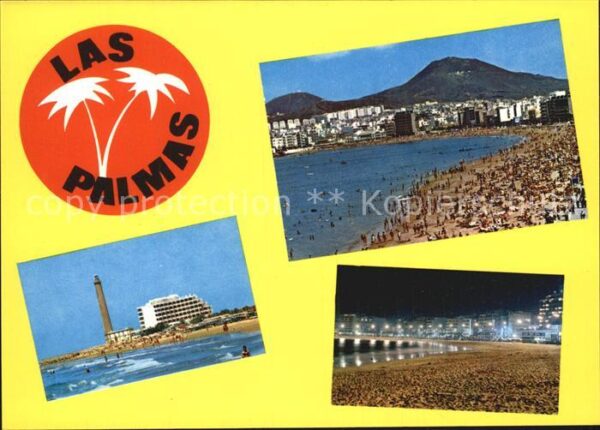 Las Palmas Gran Canaria Leuchtturm Hotel Strand Nachtaufnahme