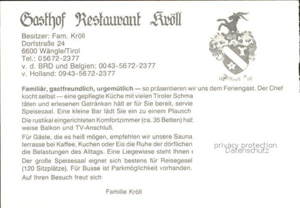 Waengle Gasthof Restaurant Kröll – Bild 2