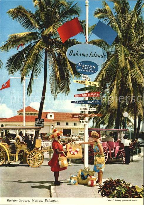 Nassau Bahamas Novel Signpost Rawson Square