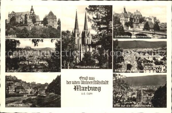 Marburg Lahn Schloss Lahnbrücke Universität Elisabet