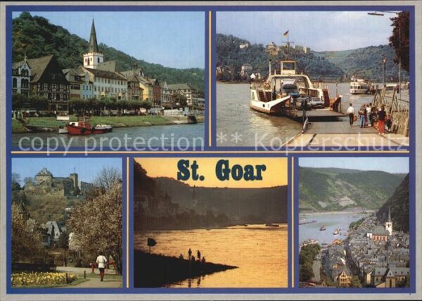 Goar St Uferpromenade Autofähre Burg Rheinfels
