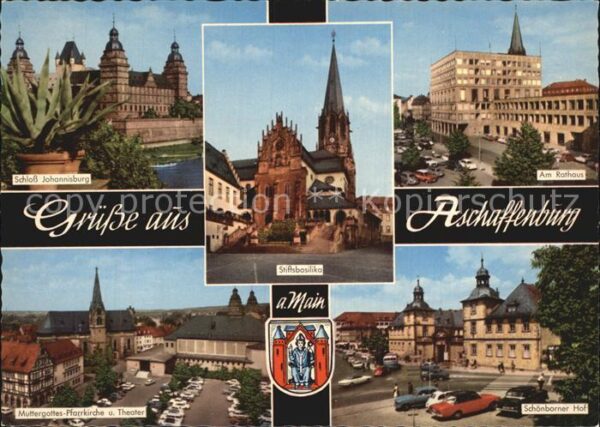 Aschaffenburg Main Schloss Johannisburg Rathaus Muttergott