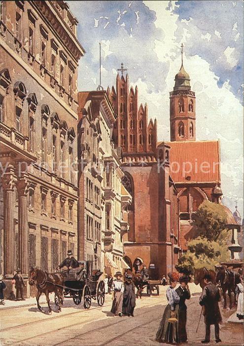 Breslau Niederschlesien Dominikanerkirche Künstlerkarte