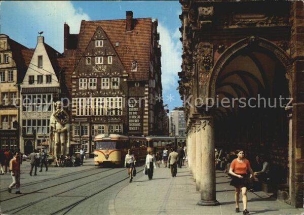 Bremen Markt Rathausarkaden Roland