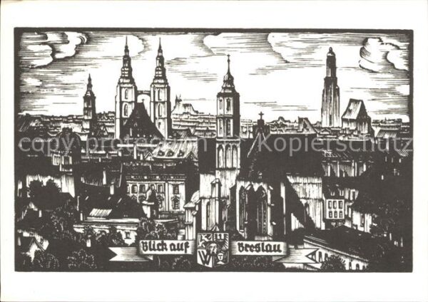 Breslau Niederschlesien Blick auf Alt Breslau