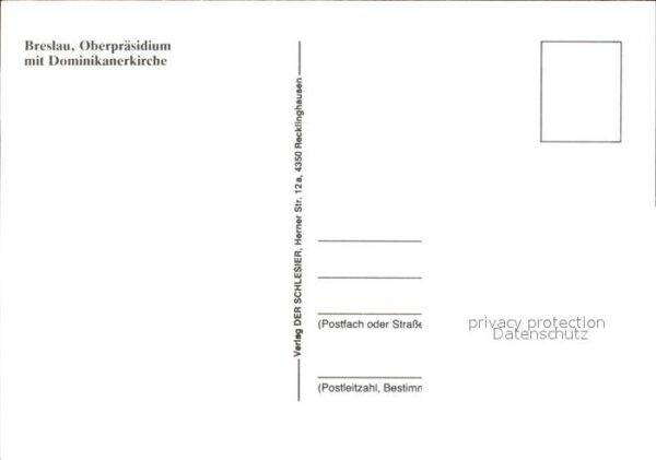 Breslau Niederschlesien Oberpräsidium Dominikanerkirche Künstle – Bild 2