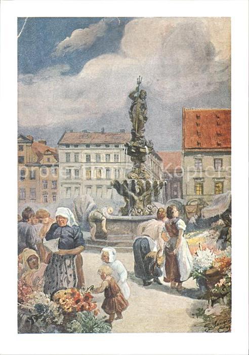 Breslau Niederschlesien Neumarkt Künstlerkarte