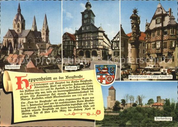 Heppenheim Bergstrasse Rathaus Marktbrunnen Liebig Apotheke St