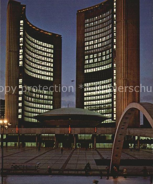 Toronto Canada New City Hall Illuminated