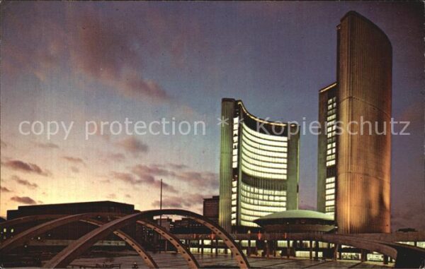 Toronto Canada New City Hall Illuminiert