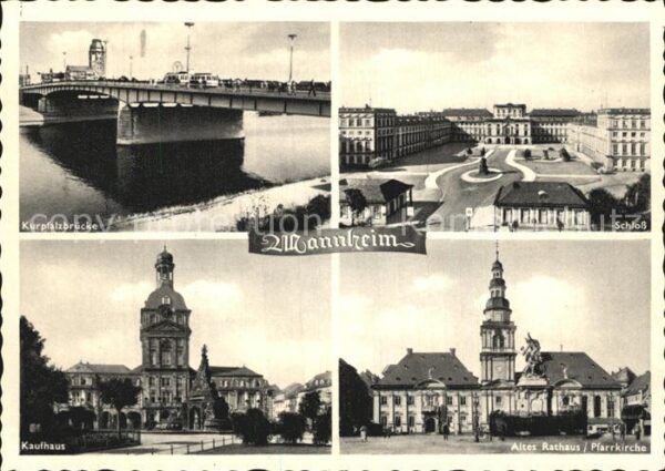 Mannheim Kurpfalzbrücke Schloss Kaufhaus Altes R