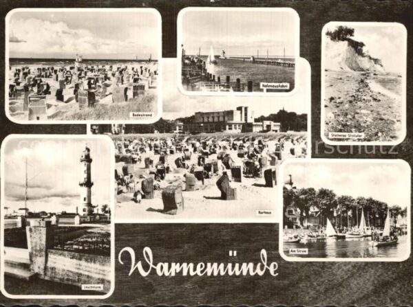 Warnemuende Ostseebad Badestrand Leuchtturm Strom Kurhaus