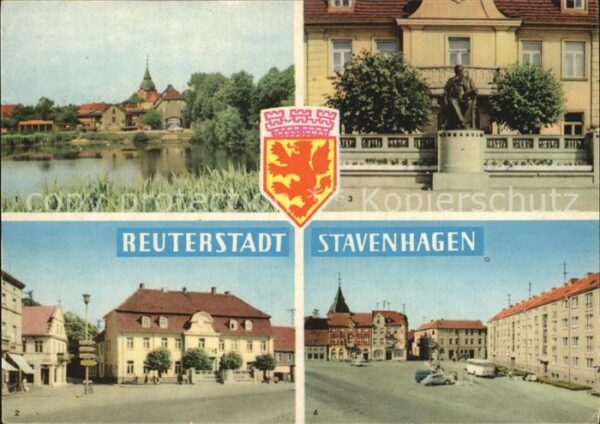 Stavenhagen Färberteich Rathaus Fritz Reuter Denkma
