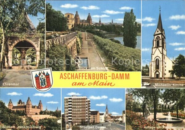 Aschaffenburg Main Ehrenmal Michaeliskirche Stadtteil Damm