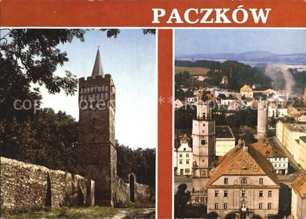 Paczkow Stadtmauer Stadtansicht