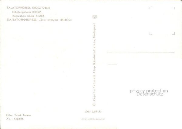 Balatonfuered Erholungsheim Kiosz – Bild 2