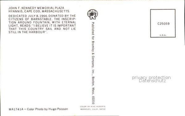 Politiker John F. Kennedy Memorial Plaza Hyannis – Bild 2