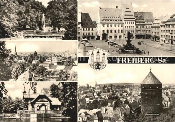 Freiberg Sachsen Obermarkt Donatsturm Schwanschlösschen