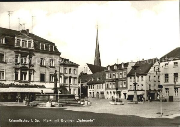 Crimmitschau Markt Brunnen Spinnerin